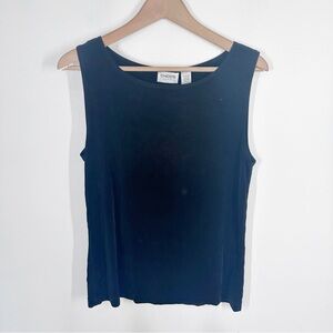 Chico's Travelers Black Sleeveless Tank Top Size 2 Large